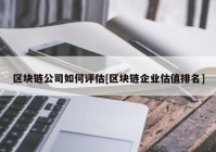 区块链公司如何评估[区块链企业估值排名]